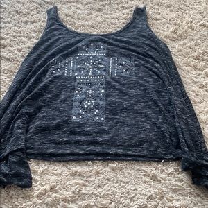 Self Esteem black with cross and jewels tank top